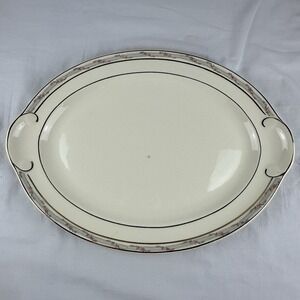 Vtg Taylor Smith‎ Taylor TS&T Rosebud Platter Gold Gilt 13 inch 1945 Ironstone